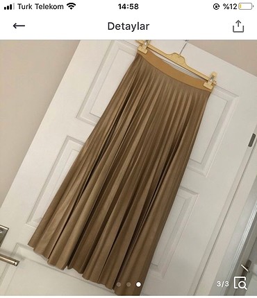 Altın renk kaliteli deri etek