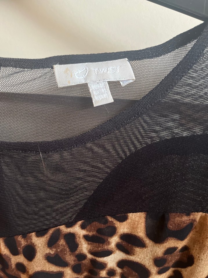 Kahverengi Leopar Desenli Midi Elbise - Görsel 4