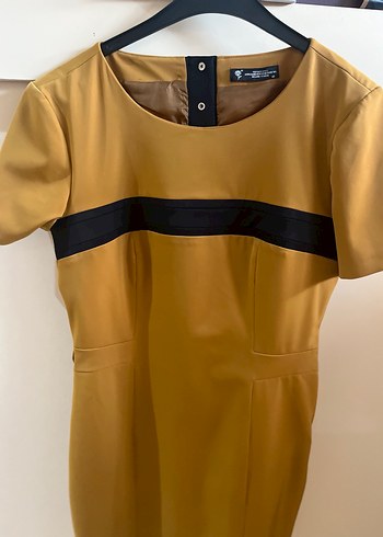 Kısa Kollu Deri Midi Elbise - Görsel 2