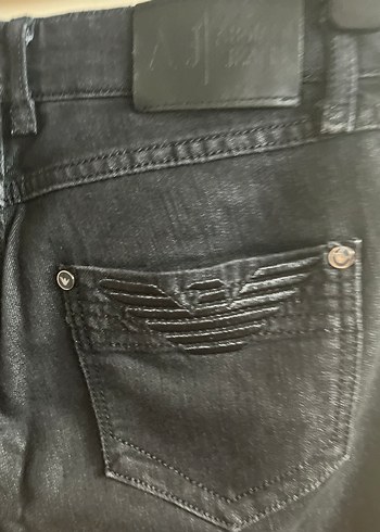 Düğmeli Siyah Kadın Denim Pantolon orijinal versace - Görsel 7