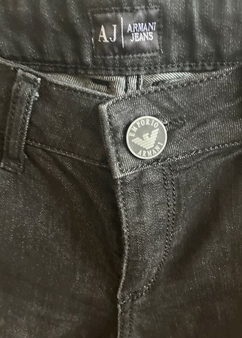 Düğmeli Siyah Kadın Denim Pantolon orijinal versace - Görsel 3