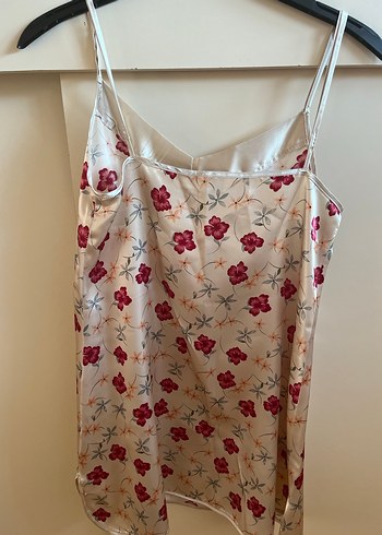 Çiçek Desenli Beyaz Midi Gecelik - Görsel 6