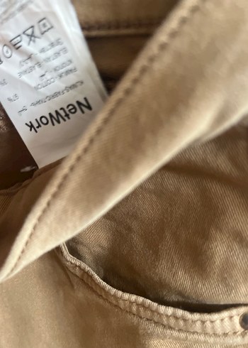 Bej Kadın Süet Kumaş Pantolon - Görsel 7