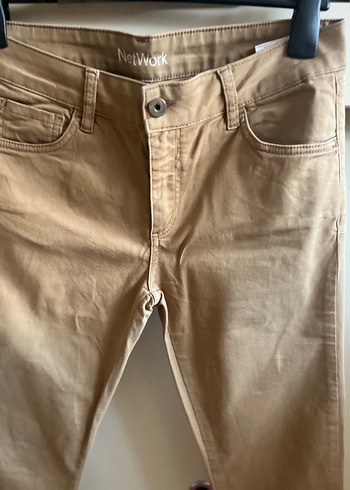 Bej Kadın Süet Kumaş Pantolon - Görsel 5