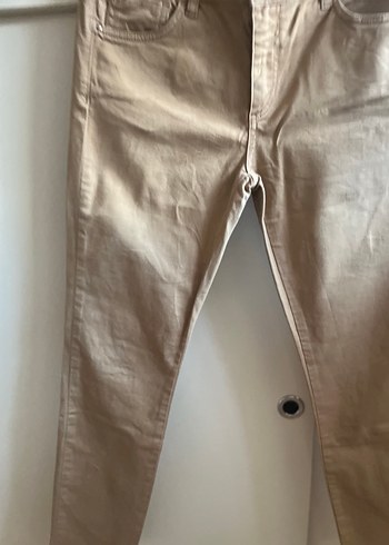 Bej Kadın Süet Kumaş Pantolon - Görsel 2