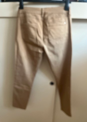 Bej Kadın Süet Kumaş Pantolon - Görsel 3