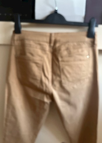 Bej Kadın Süet Kumaş Pantolon - Görsel 4