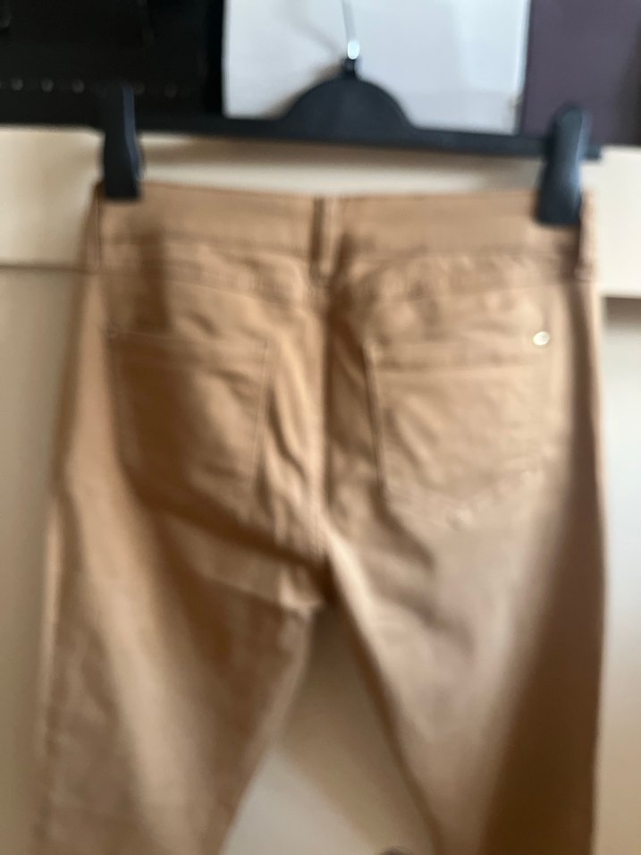 Bej Kadın Süet Kumaş Pantolon - Görsel 4