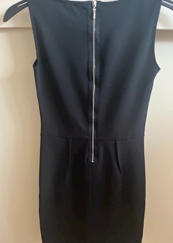 Siyah Kolsuz Midi Ofis Elbisesi - Görsel 5