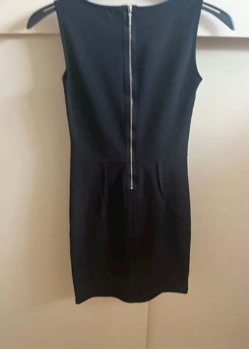 Siyah Kolsuz Midi Ofis Elbisesi - Görsel 4