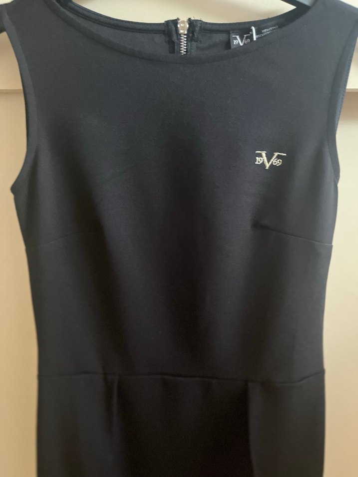 Siyah Kolsuz Midi Ofis Elbisesi - Görsel 2