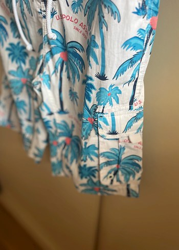 Mavi Desenli Bohem Düğmeli Erkek Mayo - Görsel 4