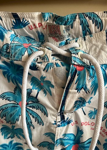 Mavi Desenli Bohem Düğmeli Erkek Mayo - Görsel 3