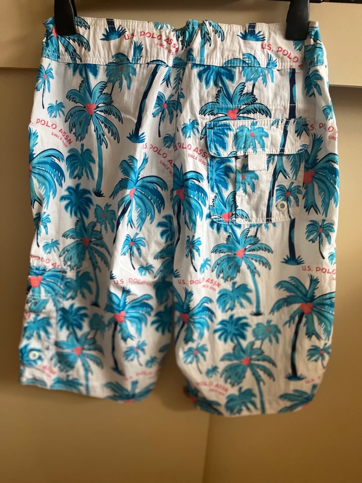 Mavi Desenli Bohem Düğmeli Erkek Mayo - Görsel 5