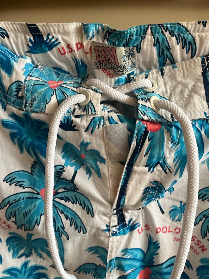 Mavi Desenli Bohem Düğmeli Erkek Mayo - Görsel 3