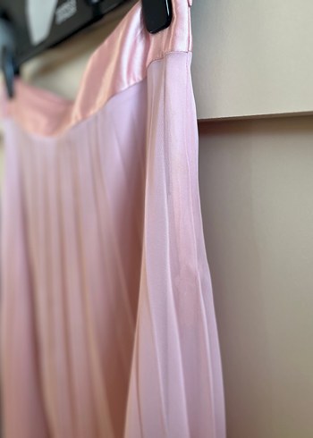 Pembe Pilili Midi Kadın Etek - Görsel 3