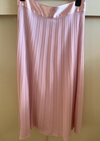 Pembe Pilili Midi Kadın Etek - Görsel 5