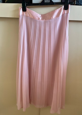 Pembe Pilili Midi Kadın Etek - Görsel 4