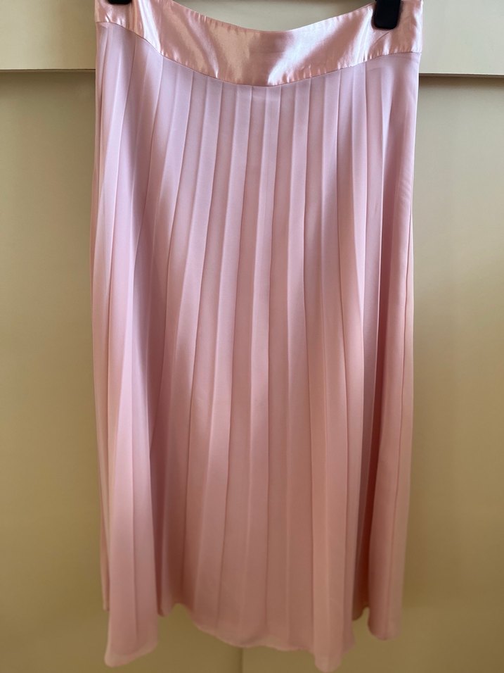 Pembe Pilili Midi Kadın Etek - Görsel 5