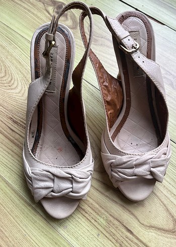 Bej Kadın Topuklu Ayakkabı - Görsel 3