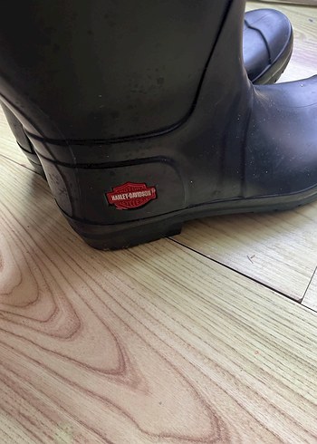 Siyah  kadın Diz Boyu Kauçuk Çizme - Görsel 3