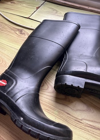 Siyah  kadın Diz Boyu Kauçuk Çizme - Görsel 2