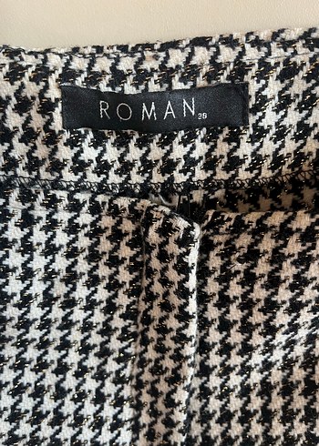Roman Marka Roman Gri Desenli Dugmeli Kumas Pantolon