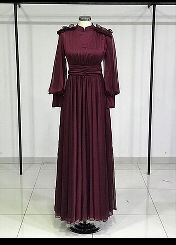 38 Beden bordo Renk Abiye 