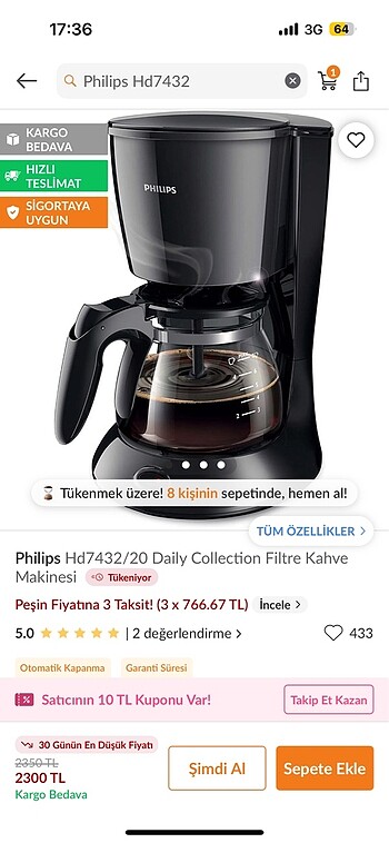 Philips Filtre Kahve Makinesi