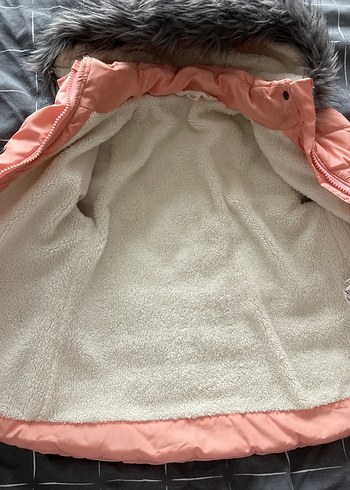 Pembe Kürklü Kız Çocuk Mont - Görsel 3