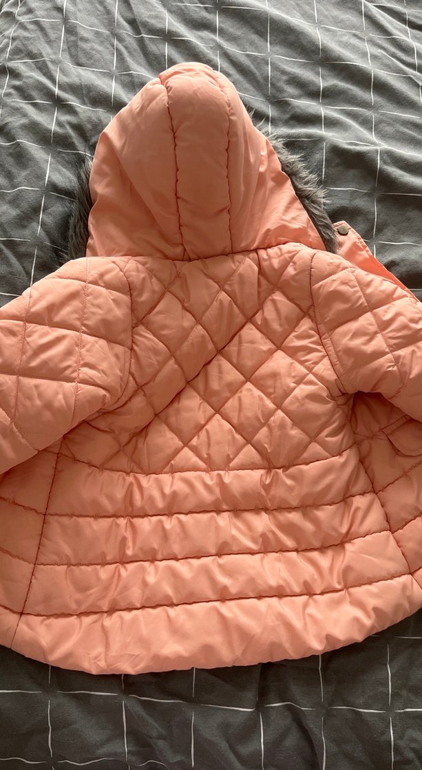 Pembe Kürklü Kız Çocuk Mont - Görsel 5