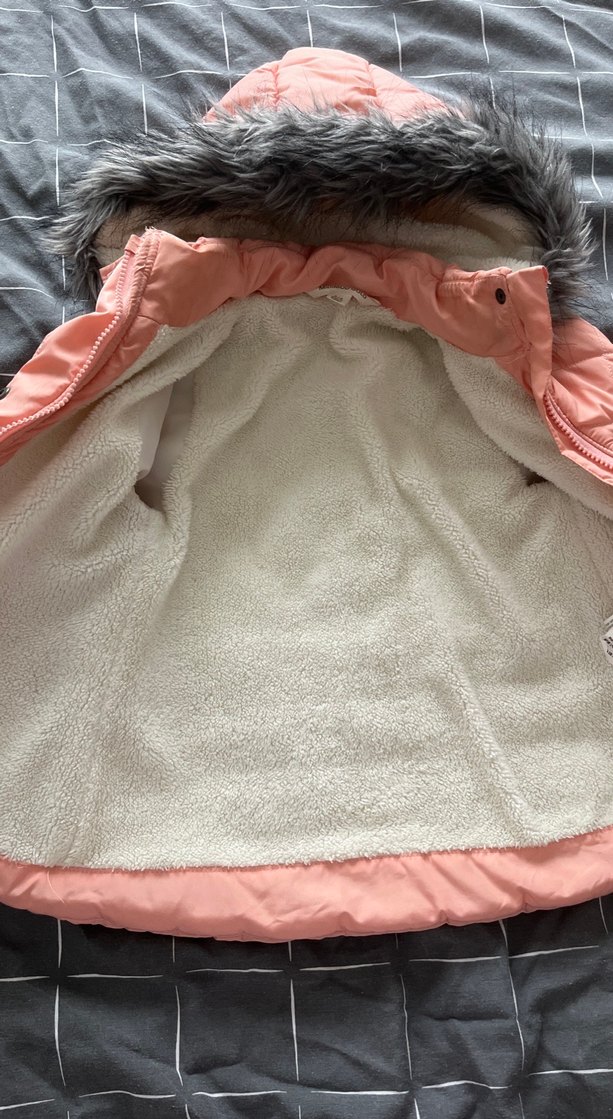 Pembe Kürklü Kız Çocuk Mont - Görsel 3