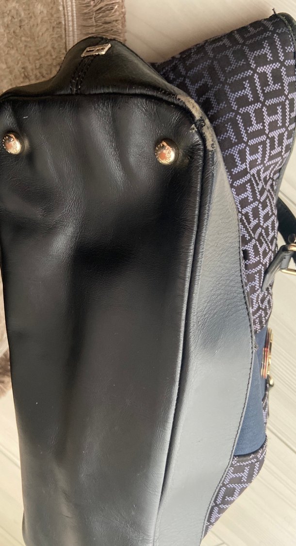 Klasik Desenli Mavi Kadın Omuz Çantası - Görsel 4