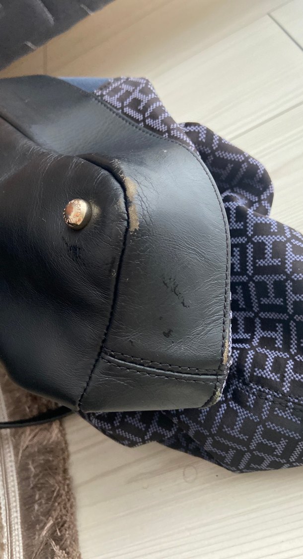 Klasik Desenli Mavi Kadın Omuz Çantası - Görsel 5