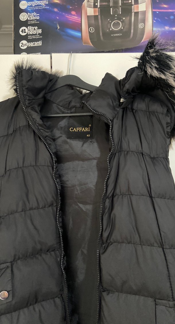 Siyah Kürklü Midi Kadın Yelek - Görsel 2