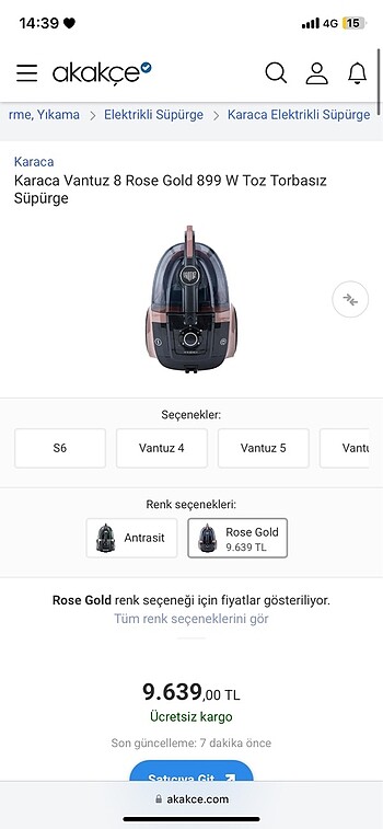 Sıfırdan farksız elektrik süpürgesi