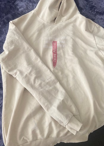 Beyaz Baskılı Kısa Kollu erkek Sweatshirt - Görsel 2