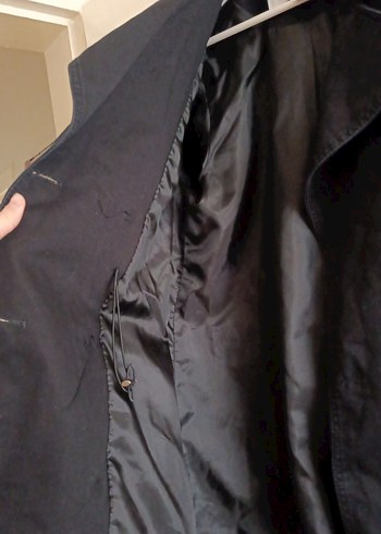 İPEKYOL Siyah Kadın Keten Midi Trençkot 38 beden - Görsel 6