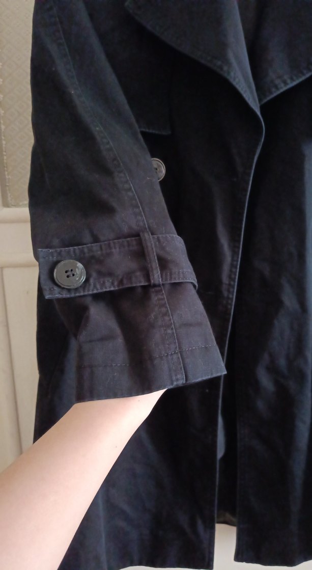 İPEKYOL Siyah Kadın Keten Midi Trençkot 38 beden - Görsel 4