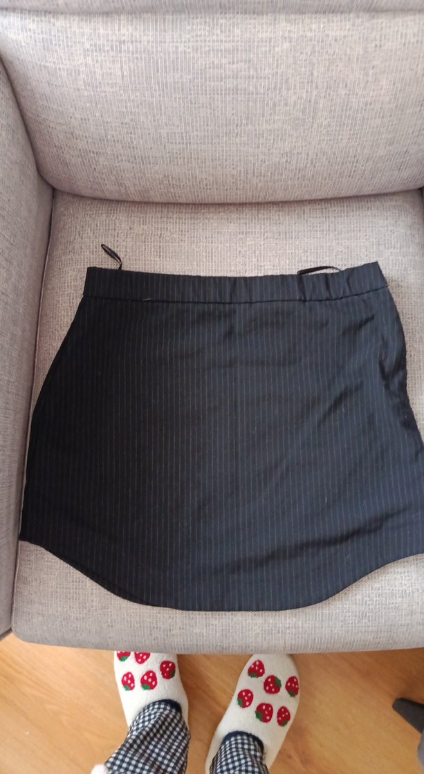 Zara çizgili Siyah Midi Etek Fermuarlı 38 beden - Görsel 3