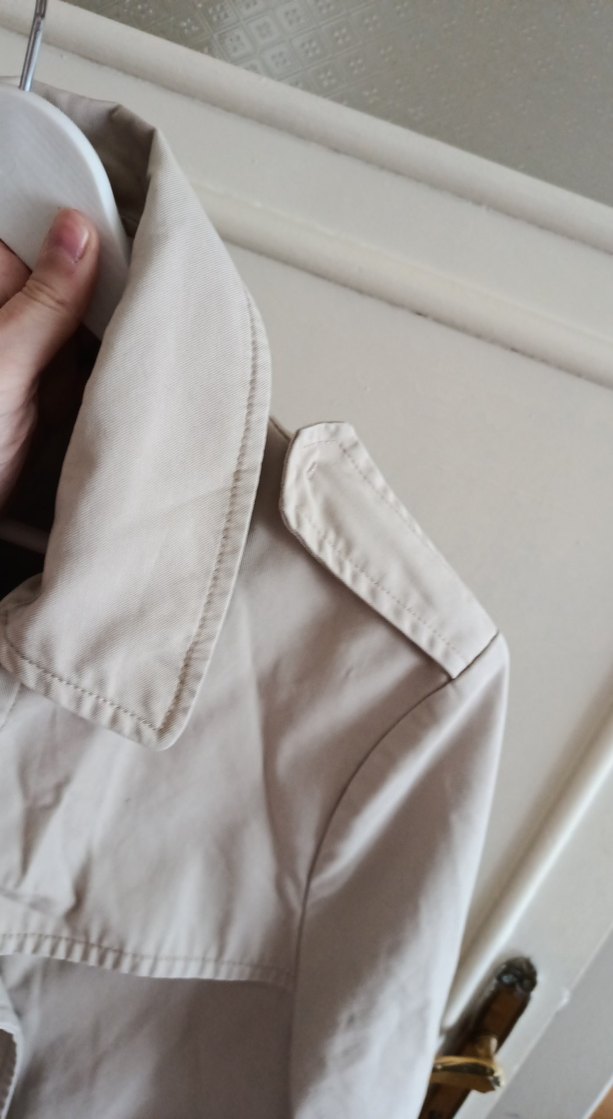 MANGO 38 beden Bej Midi Keten Trençkot Düğmeli - Görsel 5