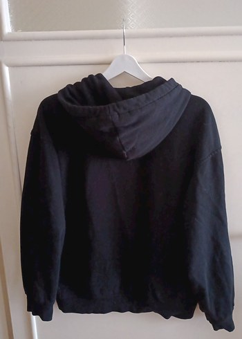 H&M Siyah Kapüşonlu Fermuarlı Kadın Sweatshirt - Görsel 3
