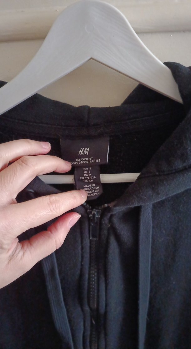 H&M Siyah Kapüşonlu Fermuarlı Kadın Sweatshirt - Görsel 2