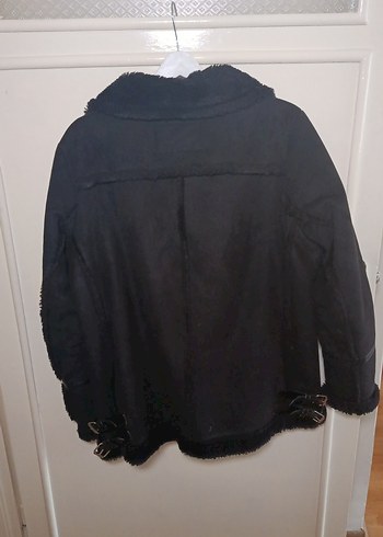 PULL&BEAR Siyah Kadın Süet Kürklü Biker Ceket - Görsel 5