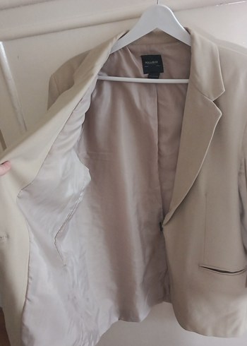 PULL & BEAR Bej Düğmeli Kadın Blazer Ceket - Görsel 4