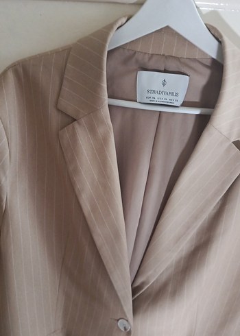 STRADİVARİUS Bej Düğmeli Kadın Blazer Ceket - Görsel 3
