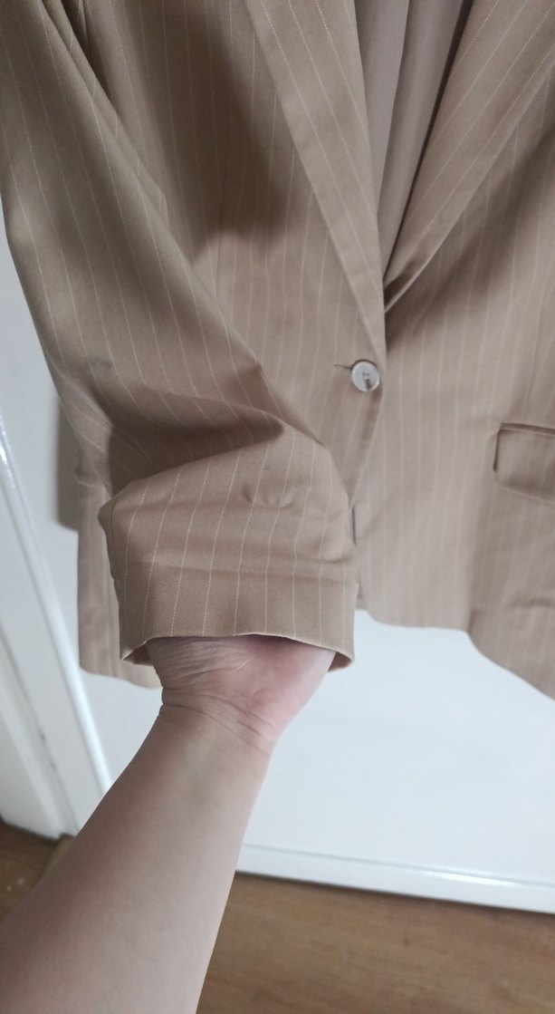 STRADİVARİUS Bej Düğmeli Kadın Blazer Ceket - Görsel 5