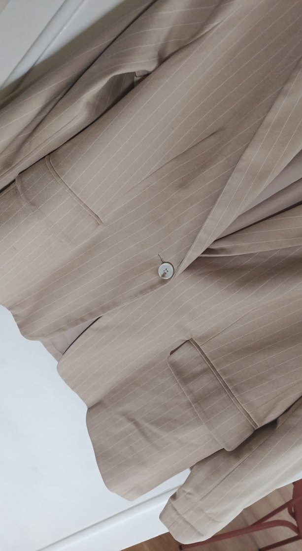 STRADİVARİUS Bej Düğmeli Kadın Blazer Ceket - Görsel 4