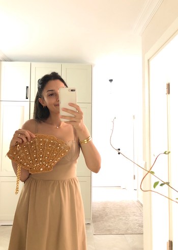 İncili saten astarlı midye çanta - Görsel 7