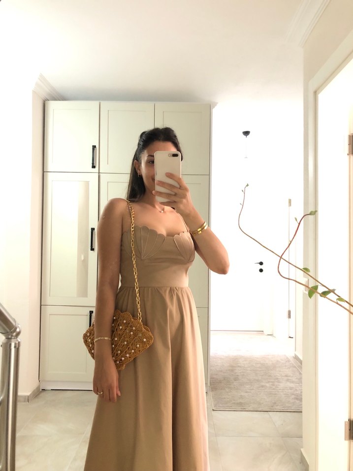 İncili saten astarlı midye çanta - Görsel 4